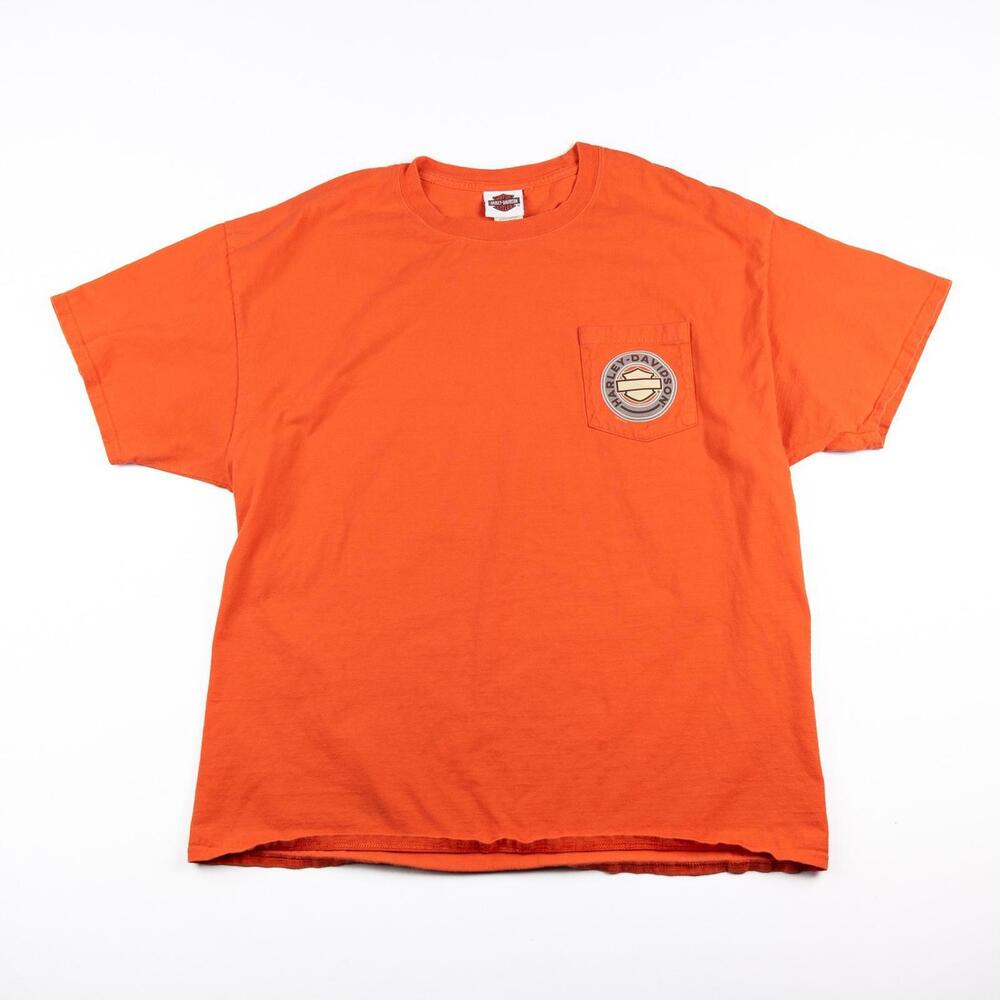 Harley Davidson 2017 Rock City Little Rock AR T Shirt Mens XL Orange Biker Tee
